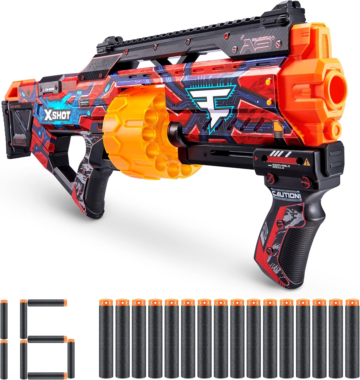 XSHOT Skins Last Stand Foam Dart Blaster - Faze Clan, 16 Darts by ZURU