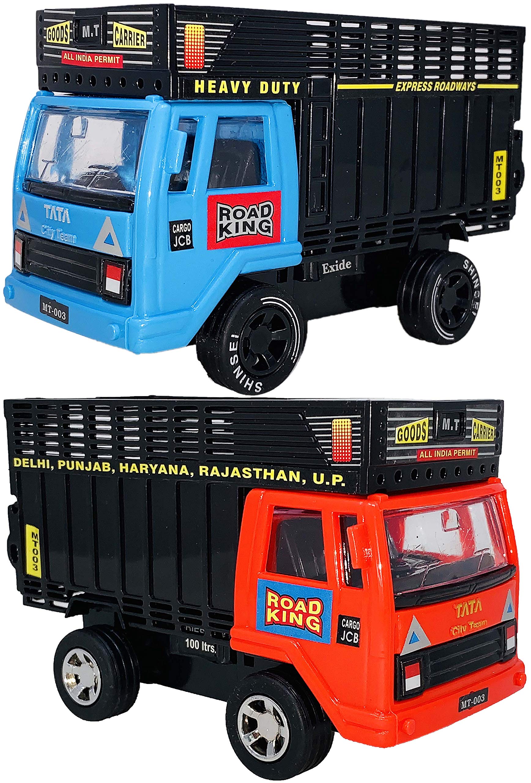 Miniature Mart Small Size Pack of 2 Pc Goods Carrier Road King Pull & Go Action | Toys for Kids | Return Gifts for Boys & Girls [Colour May Vary 2 Pc]