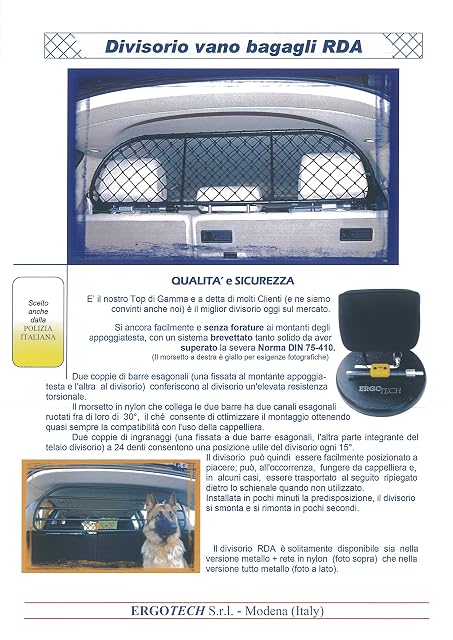 Foto 2 de 3 de ERGOTECH Rejilla Separador protección RDA65HBG-XL, para Perros y Maletas. Segura, Confortable para tu Perro