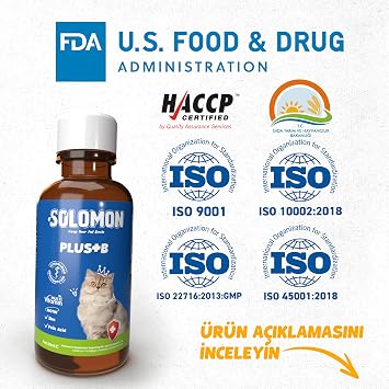 Solomon Plus+B Anti-Feather Casting Multivitamin Drops for Cats That Reduce Hair Casting