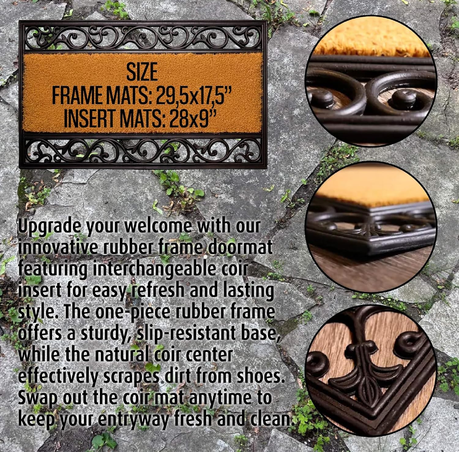 Gift Valley Custom Doormat – Personalized Welcome Mat with Your Design – Choose Coir, Polyester, or Rubber Frame – Indoor & Outdoor Non-Slip Entry Mat – Multiple Sizes & Styles