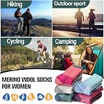 Anlisim Merino Wool Hiking Socks for Women Thermal Winter Warm Boot Work Cushion Socks 5 Pairs