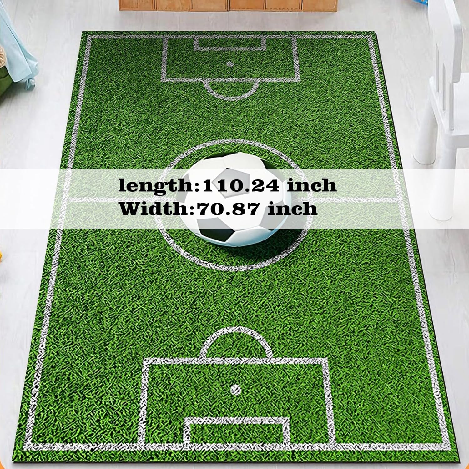 2026 World Cup Soccer Field Rug 6'x9' - Large Soft Area Rug for Watch Party Decor, Non-Slip Football Pitch Carpet for Boys Room, Sports Bar & Game Night, Ultimate 2026 Soccer Fan Gift(B)