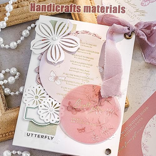 Miniatura 5 de Aromoty 50 piezas de papel de recortes hecho a mano, papel texturizado Morandi A6, hoja de malla de tela de morera, mezcla de papel especial para