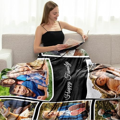 Miniatura 5 de Easycosy Mantas personalizadas con fotos, manta personalizada de collage de fotos, con mi propia foto, regalos personalizados para el Día de la