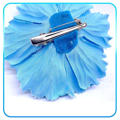 Miniatura 4 de Broche de flores para el cabello, accesorios para el cabello, horquillas bohemias para mujeres y niñas (azul lago)