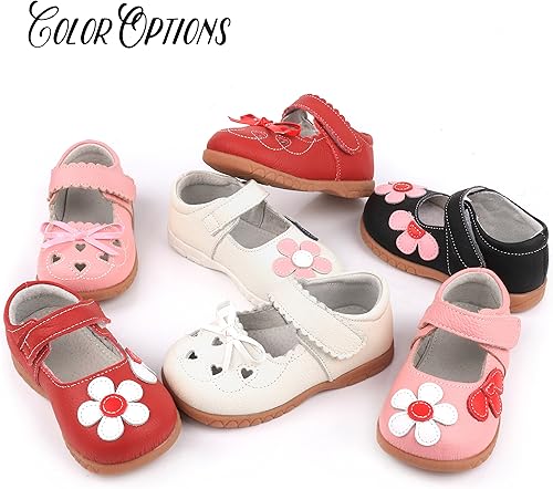 Miniatura 7 de Femizee Mary Jane - Zapatos planos de cuero con lazos, para niñas (niños pequeños)
