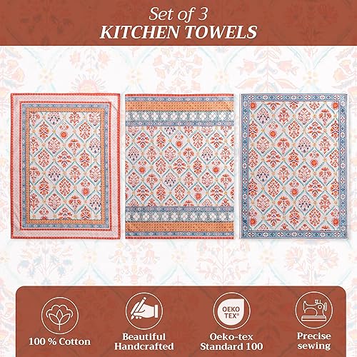 Miniatura 2 de Maison d' Hermine - Juego de 3 toallas de cocina 100% algodón, suaves, toallas de barra, paños multiusos de platos para regalar, cenas, fiestas de