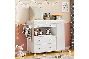 PAKASEPT Nursery Dresser with Changing Top: Modern Storage Solution for Your Little One's Essentials
