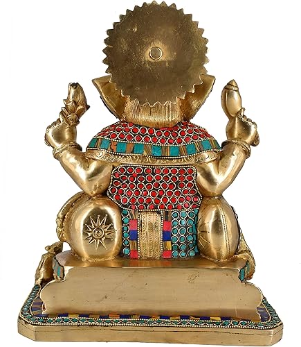 Miniatura 5 de Estatua de latón con piedra multicolor para decoración del hogar