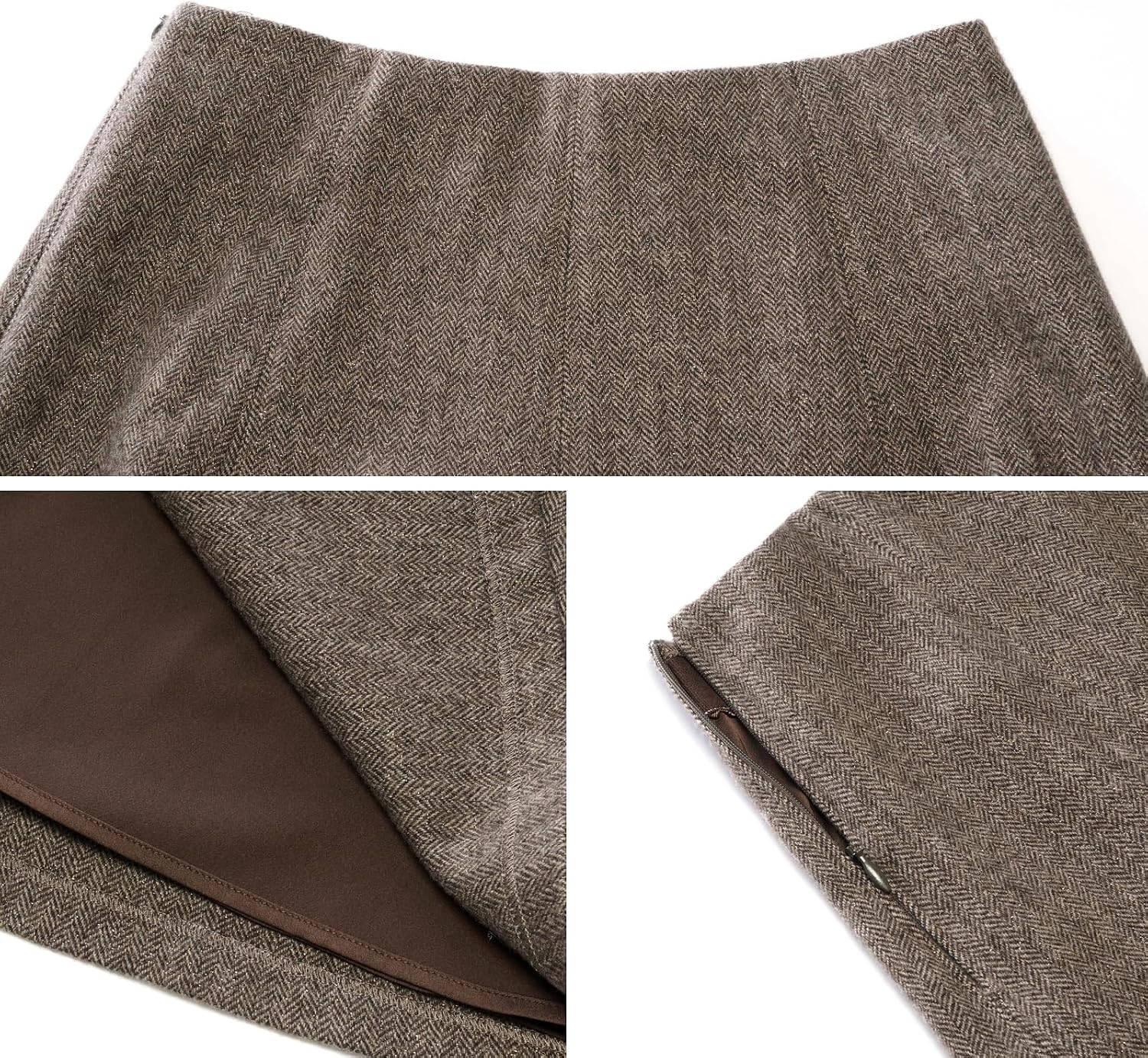 GOELIA Women's 100% Washable Merino Wool Skirts Fall Winter High Waisted Front Pleats A-Line Long Skirts Fall Winter