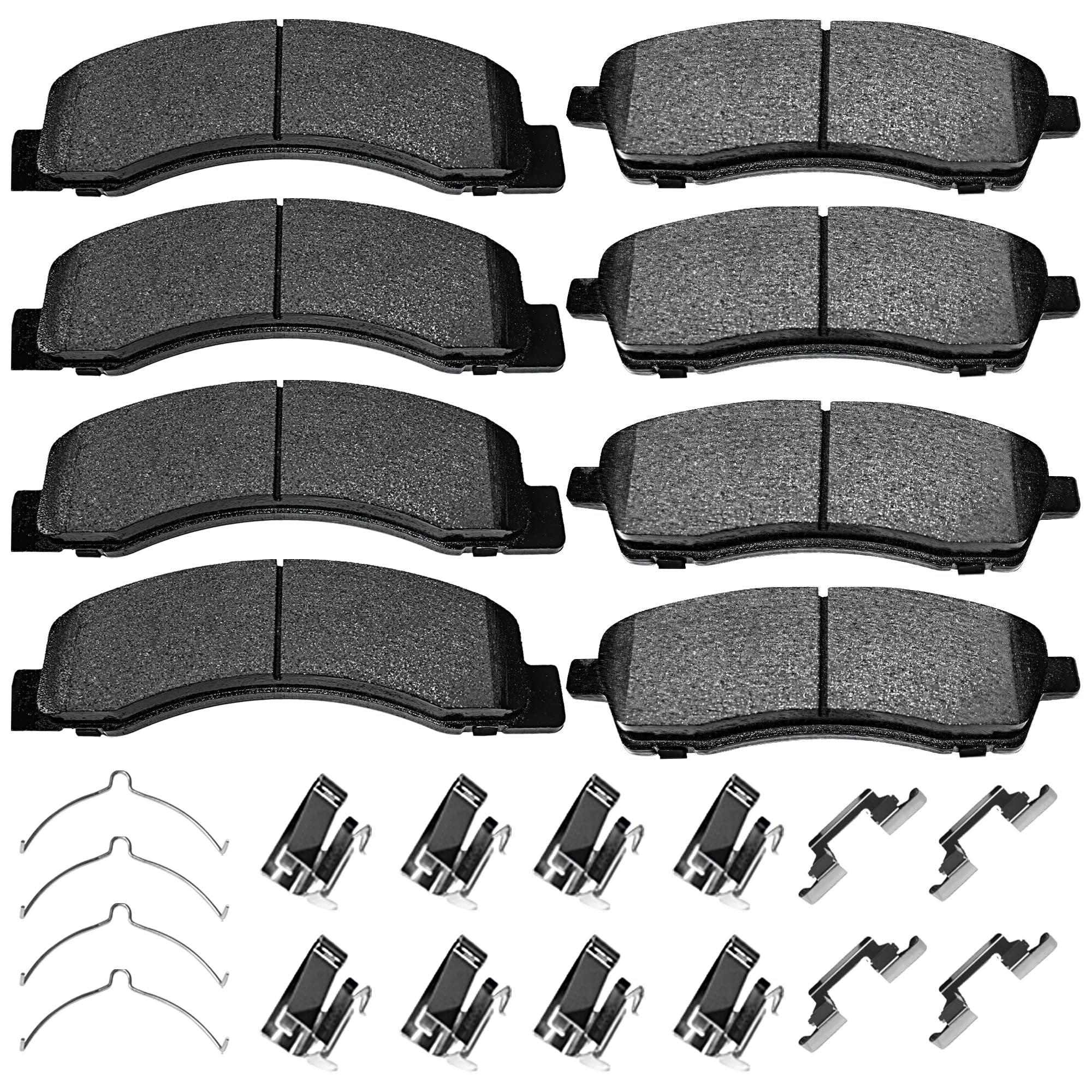 Brake Pads Front and Rear Compatible with 2000-2005 Ford Excursion, 1999-2004 Ford F-250 F-350 Super Duty Automotive Replacement Brake Pads Semi-Metallic D824 D757