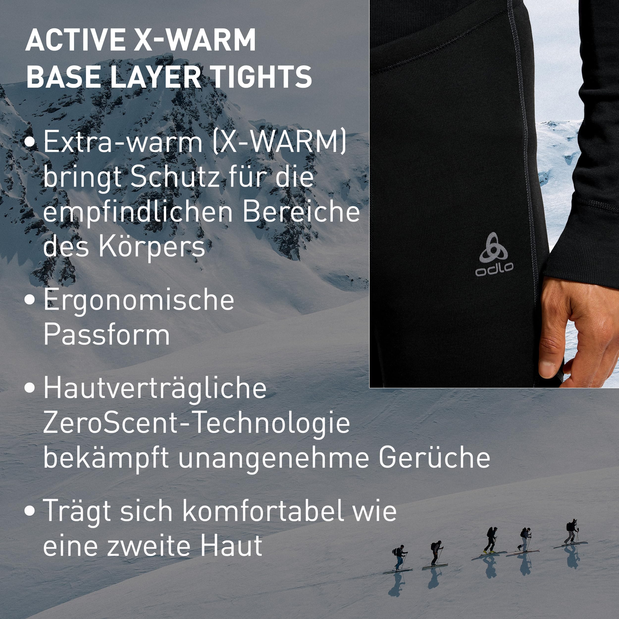 Odlo Thermohose Herren Active X-Warm I Thermounterwäsche I Warme Skiunterwäsche I Lange Thermohose I Herren
