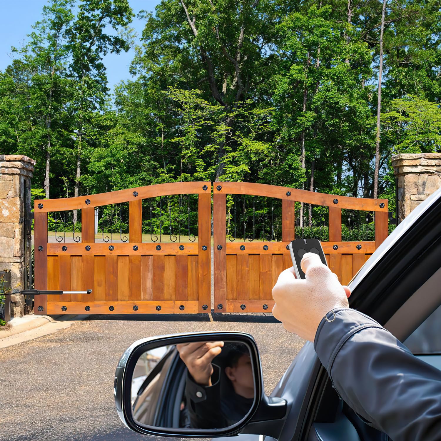 2 unidades de abridor de puerta de garaje, mando a distancia, accionamiento de puerta de doble hoja con 4 botones, 433 MHz para coches, puertas de garaje, mandos a distancia