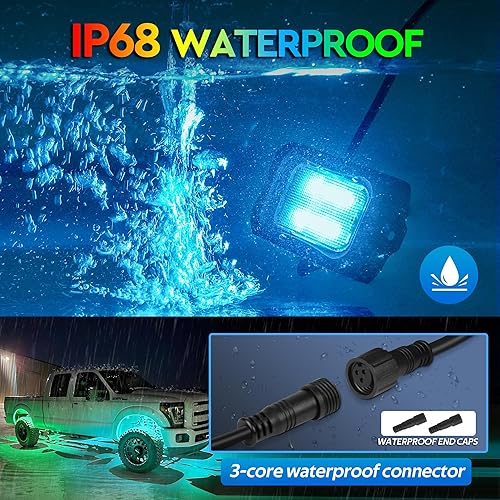 Miniatura 7 de MICTUNING C2 Max RGB+IC Chasing - Juego de luces LED de color de 12 vainas, modos de iluminación dinámicos, extensibles hasta 24 cápsulas con