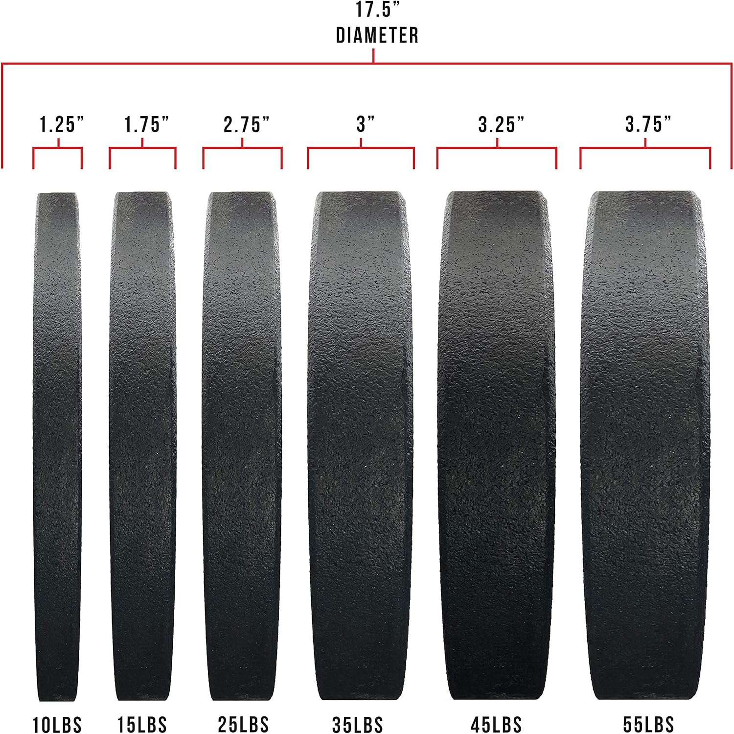 Recycled Rubber Bumper Plates - 270lb Set by Valor Fitness