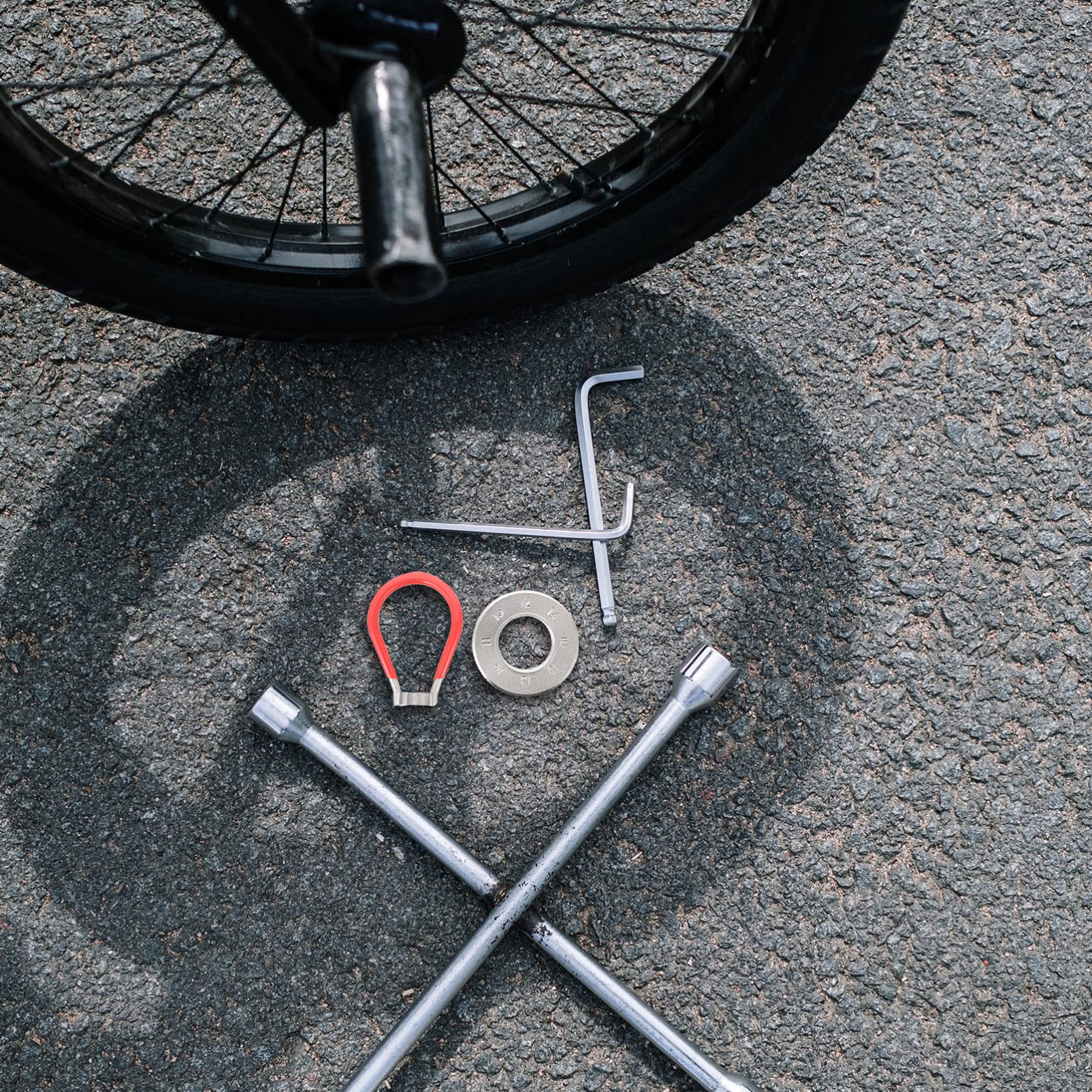 Anneome 1set Professional Bike Wrench Rim Correct Tool for Efficient Wheel Premium Steel Repair Kit for Comfort and Performance