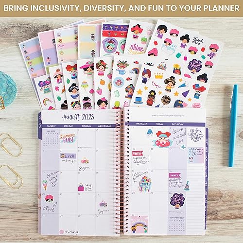 Miniatura 4 de bloom daily planners Hola Mijas Bonitas - Calcomanías para planificación, 14 hojas, más de 950 calcomanías ilustradas, paquete variado para