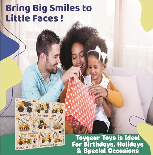 Image of Construction Eco Friendly Materials Wooden Learning Toys Puzzle for Brain Training /jorky Cutting Puzzle for Home /School /Non-Toxic /Education Memory Games for Baby Boy and Girl