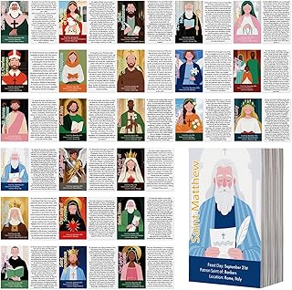 Motiskyy set of 120 Catholic saint story cards