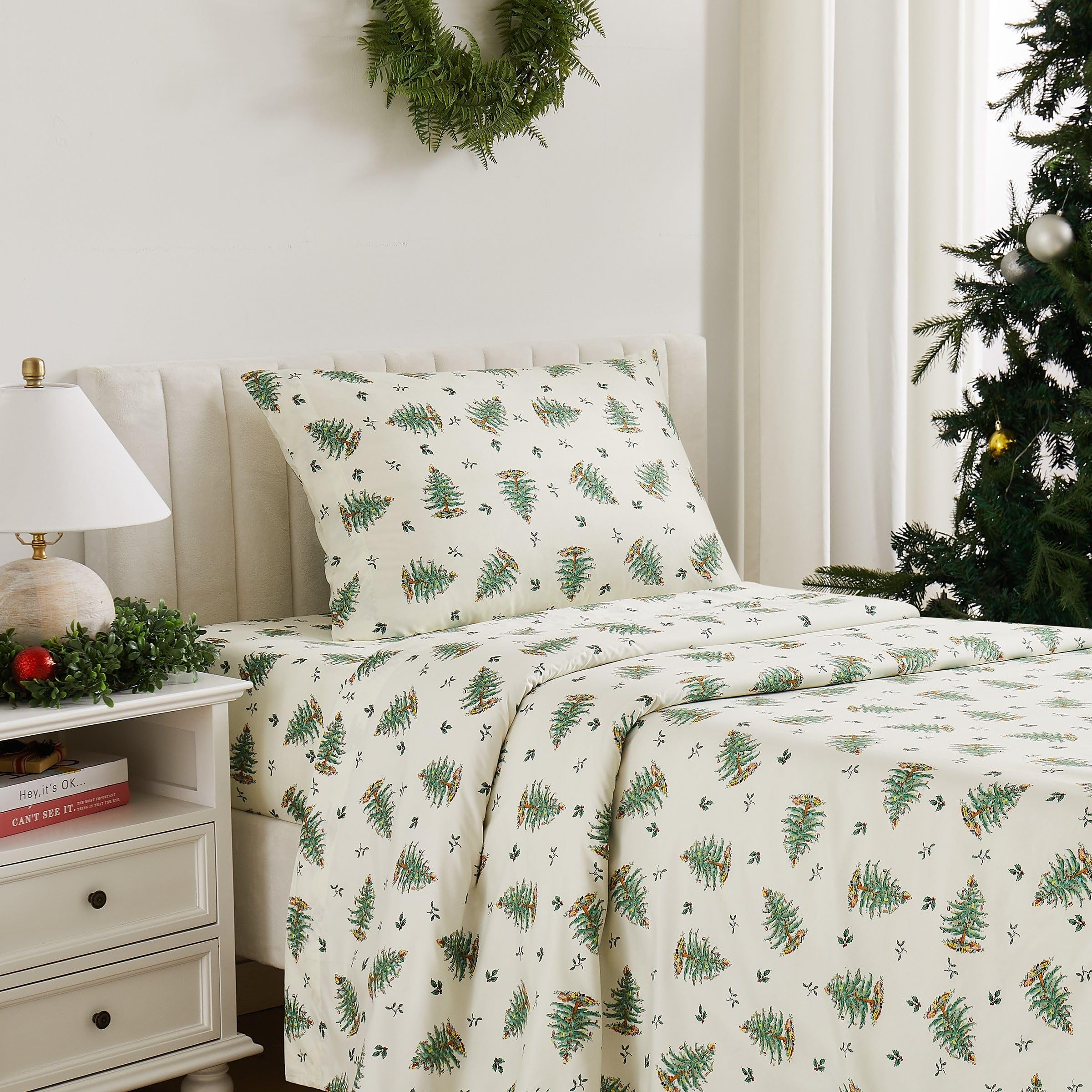 Avanti Linens Podwójne prześcieradła Kolekcja Choinek Spode