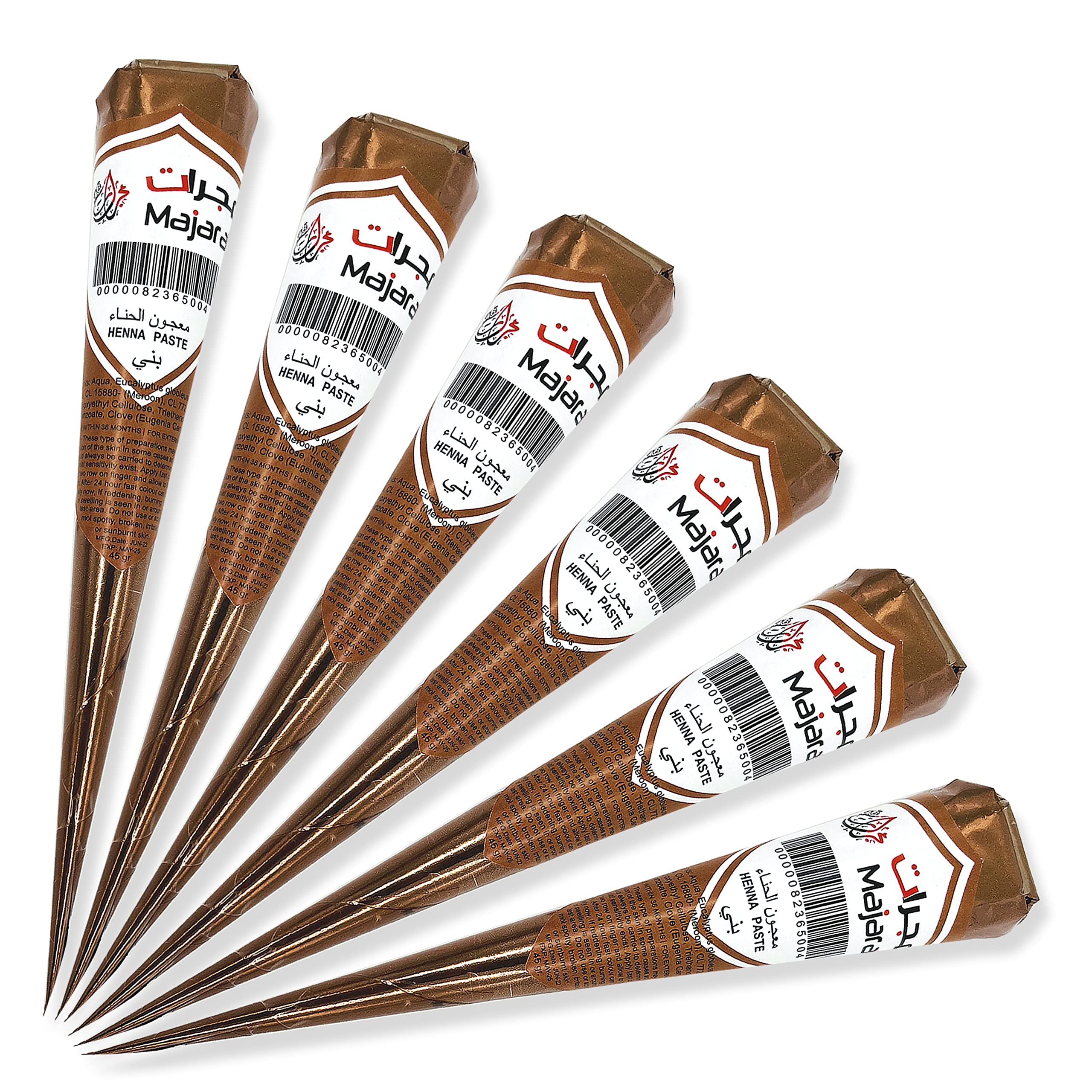 Temporary Colour Henna Paste. BROWN – 6 Pieces