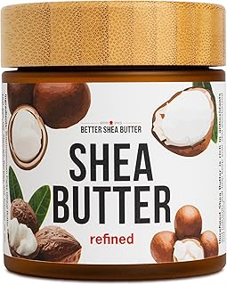 Refined Shea Butter Unscented - 100% Pure African Shea Butter for Hair & Dry Skin - Soap Base - Face & Body Moisturizer, for DIY Whipped Body Butter & Lip Balm 8 oz Jar