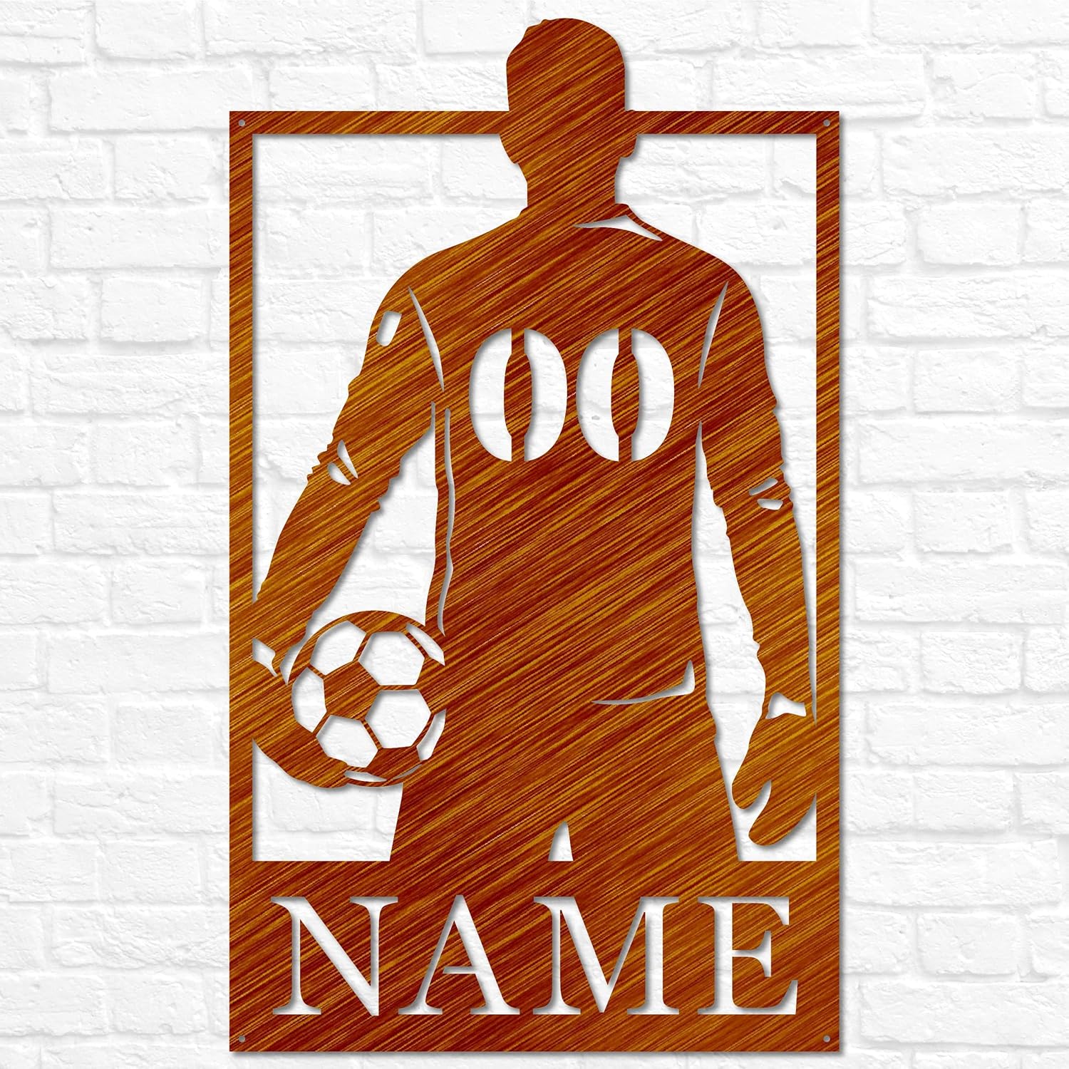 Personalized Metal Soccer Football Wall Art – Custom Athlete Plaque, Sports Room Decor, Gift for Players, Athletic Theme Wall Decoration - Image 6