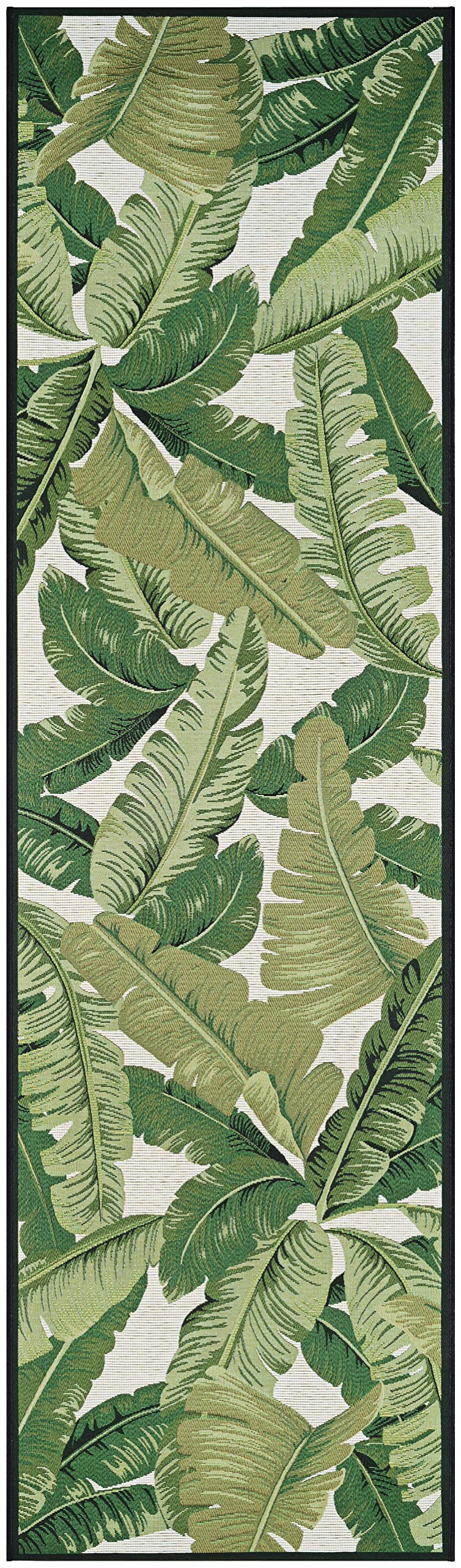 Couristan Palm Lily Runner rug, 2'3" x 7'10", Hunter Green/Ivory