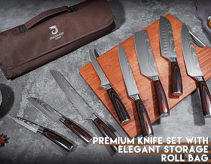 Set Cuchillos Cocina 14 Piezas Acero Inoxidable Pakkawood miniatura 7