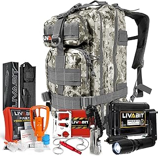 LIVABIT SOS Bug Out 3 Day Backpack First Aid Kit Emergency Survival Gear ACU