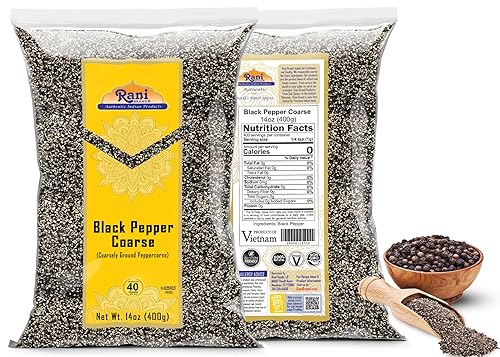 Miniatura 7 de Rani - Malla gruesa de pimienta negra molida 28 (molienda de mesa), india premium 14 onzas (14.11 oz)  Todo natural  Vegano  Apto para gluten  Sin
