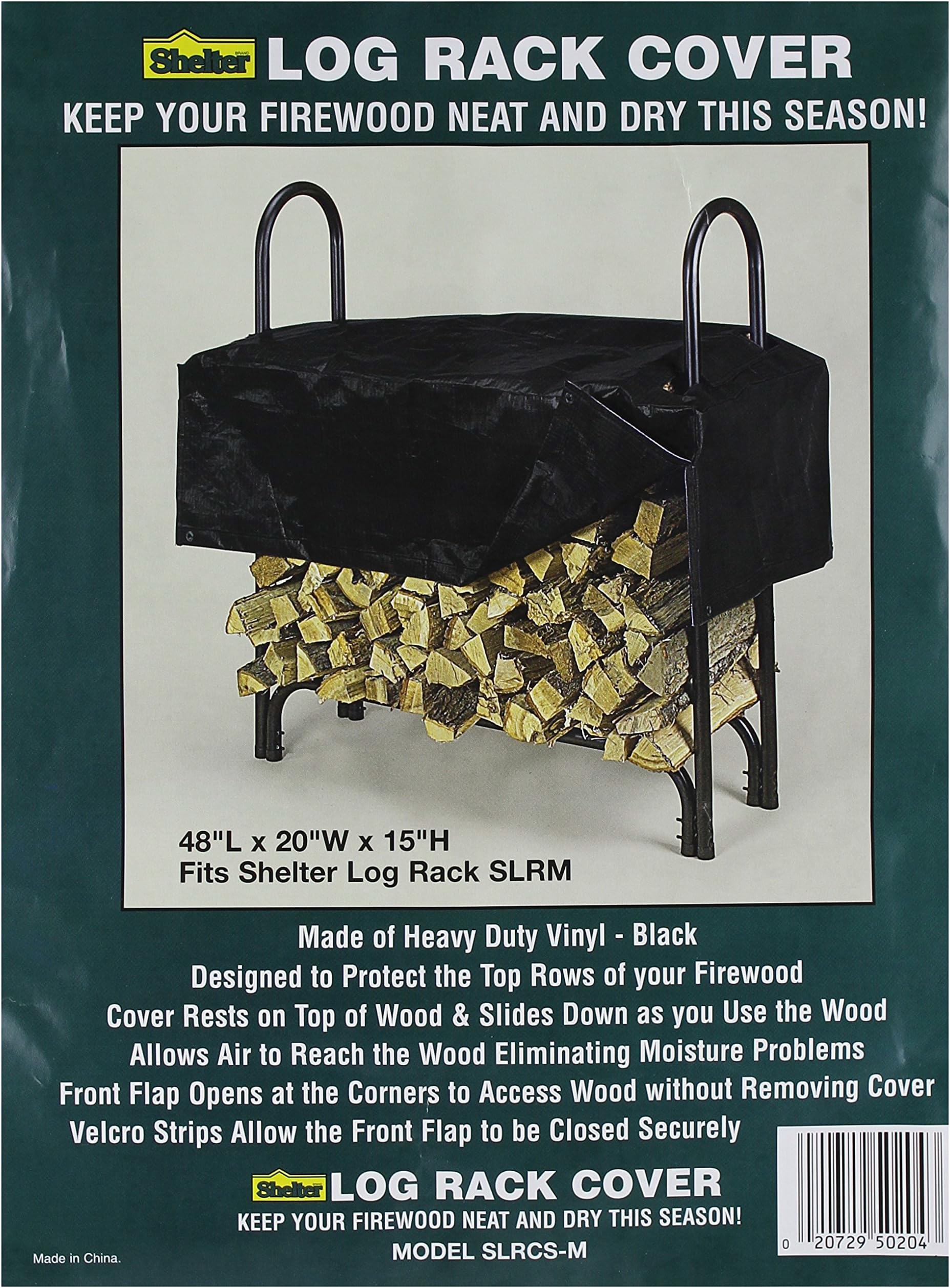 Shelter SLRCS-M Firewood Storage Log Rack Cover, Medium