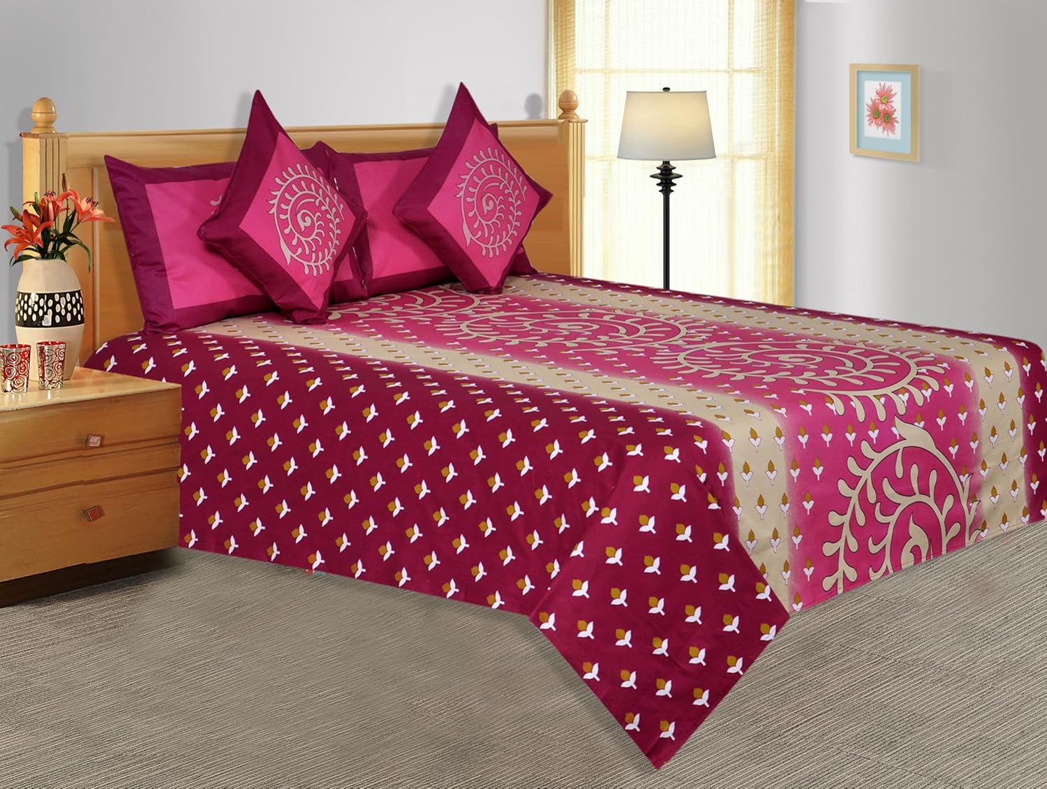 Salona Bichona Bed Sheets Cotton Double Size Bedspreads