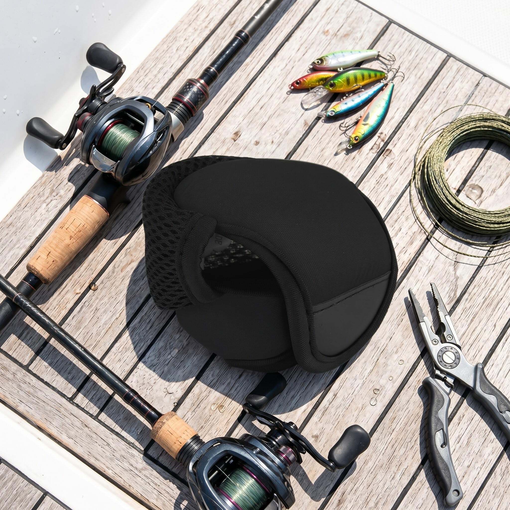 Zerone Baitcast Reels Cover Case, Elastic Nylon & Neoprene Materials Breathable Baitcasting Reel Protector Soft Protective Cover Bag for Fishing Wheels (Black) : Sports & Outdoors