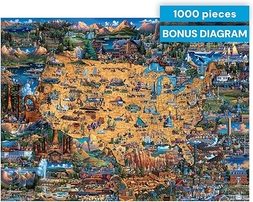 Miniatura 7 de Buffalo Games - Jigsaw Puzzles 1000 Pieces - Dowdle National Parks Map - 1000 Piece Puzzle for Adults - Premium Giftable Foil Box with Reference