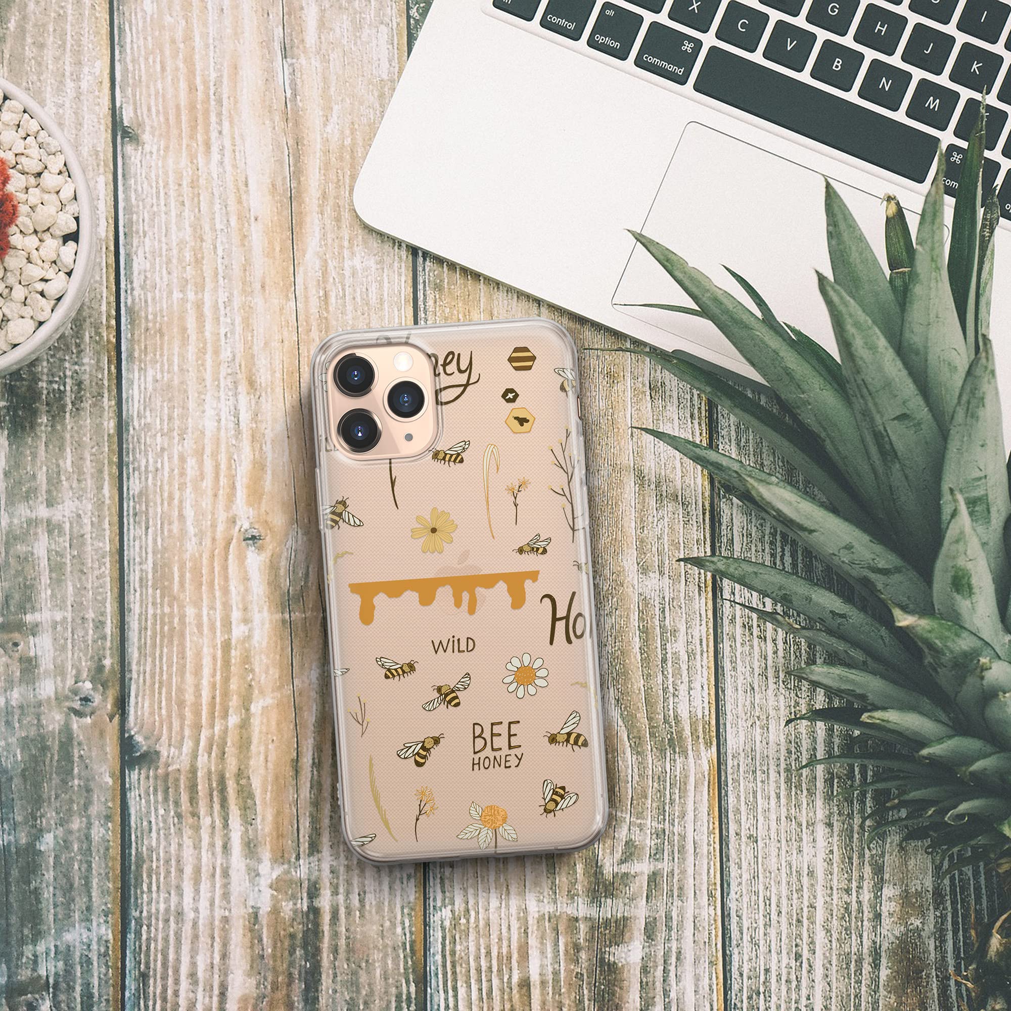 Handyhülle Für IPhone SE 2020/2022 – Klares Hardcase Mit Bienen & Blumen Design, Kratzfest