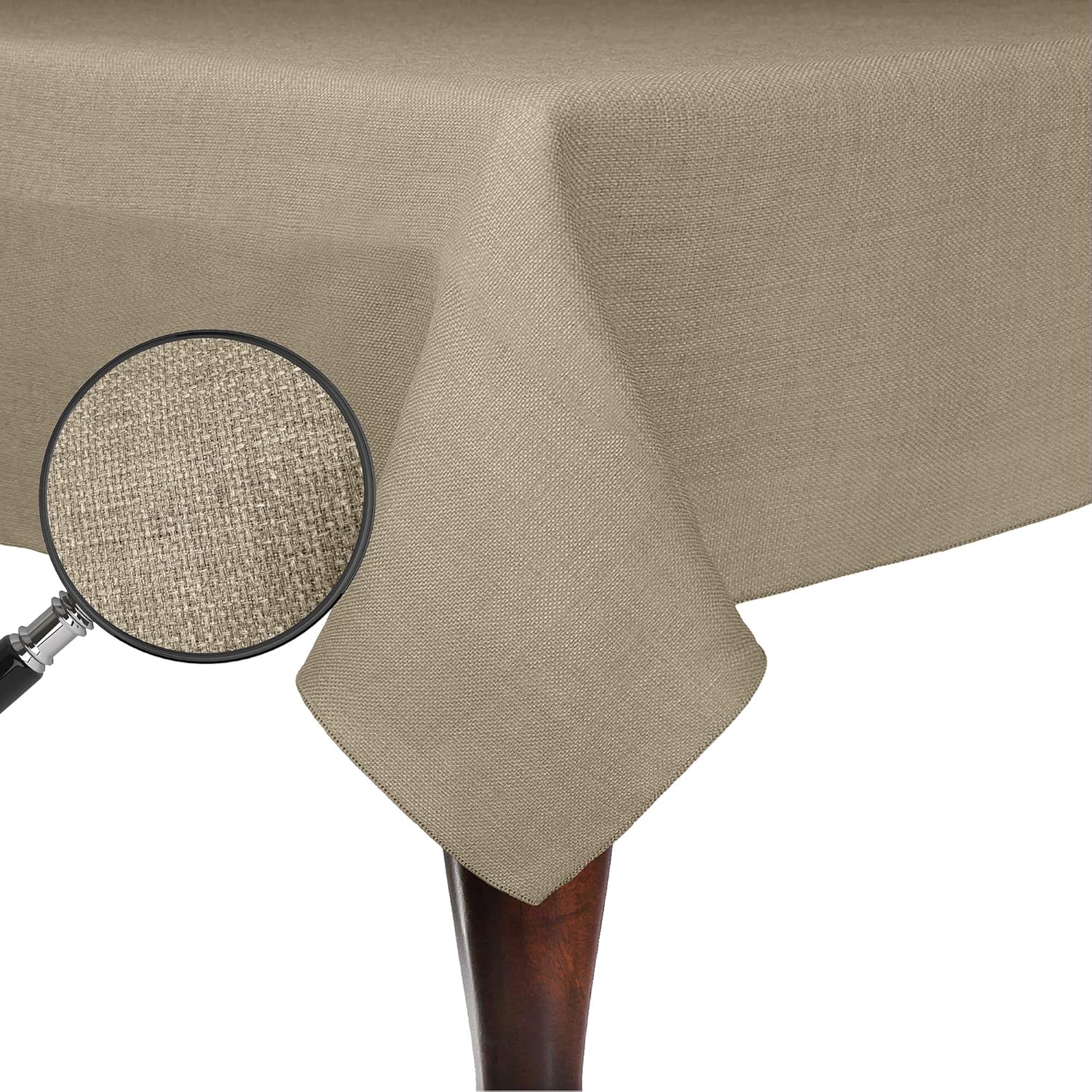 Ultimate Textile Faux Burlap - Havana 60 x 120-Inch Oval Tablecloth - Basket Weave, Natural