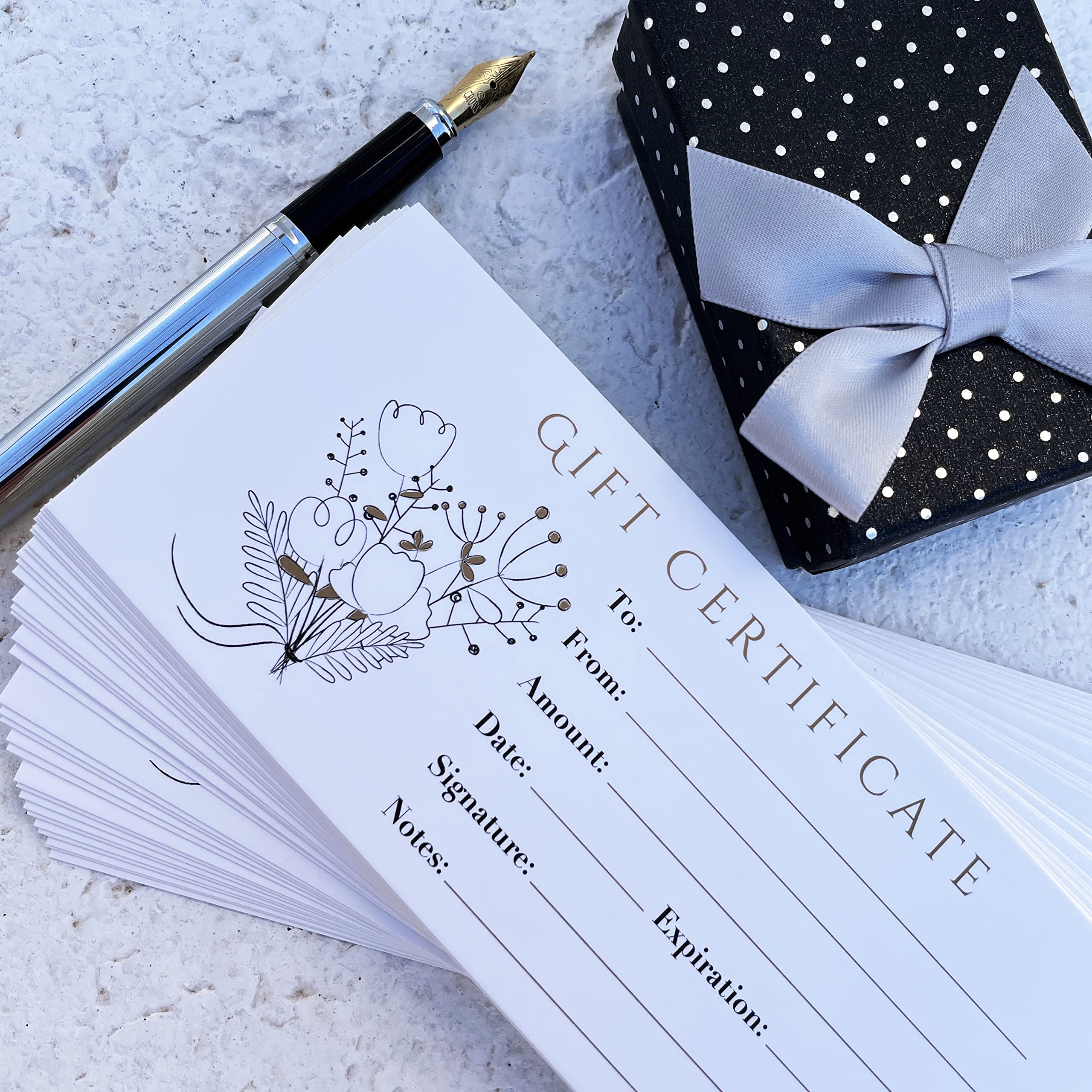 CLEVER SIGNS 100 Blank Gift Certificates – Great for Small Business, Restaurant, Spa, Makeup, Hair Beauty Salon, Wedding, Holiday, Christmas, Birthday
