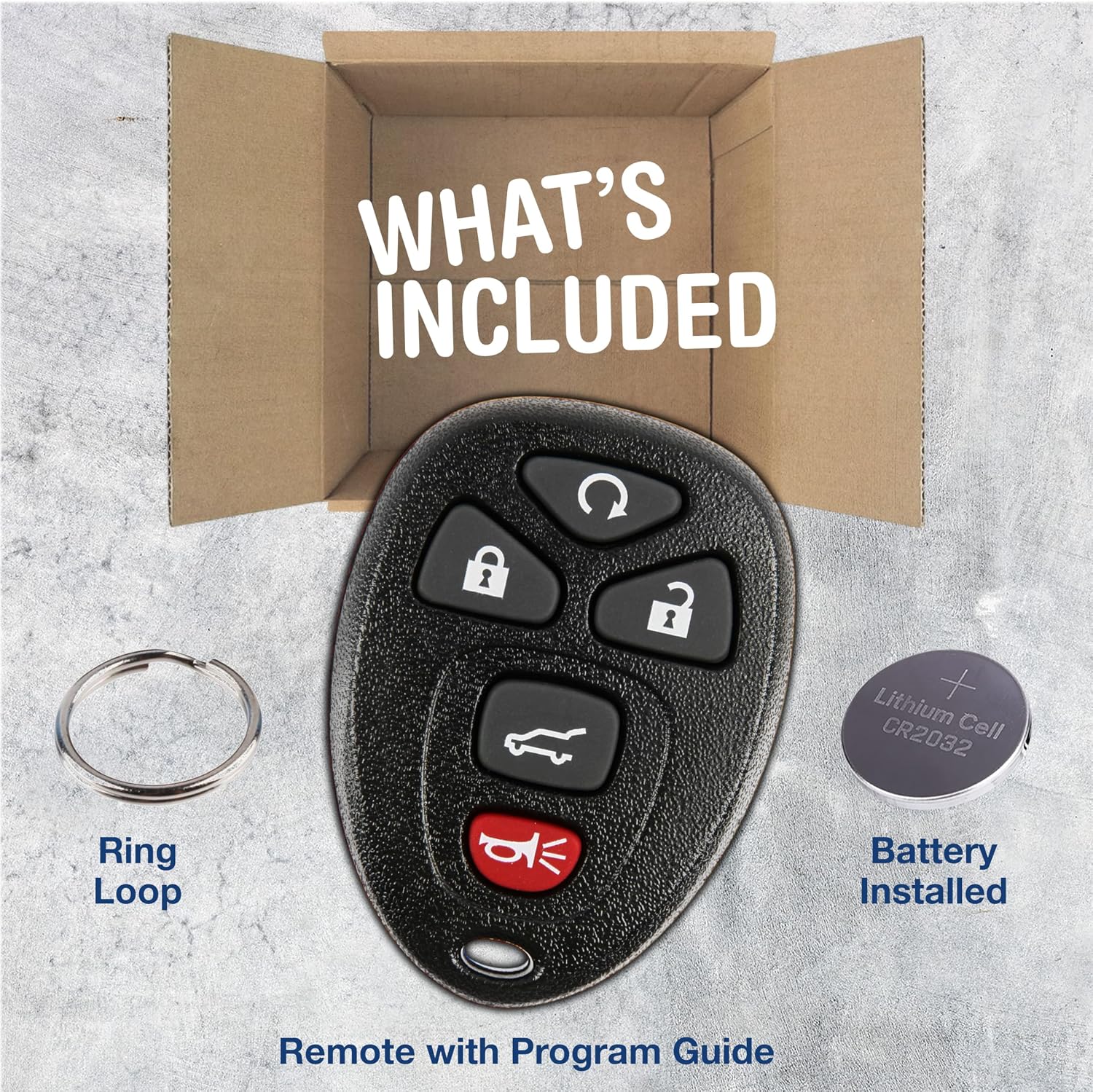 KeylessOption Key Fob Replacement for 2007-2017 Buick Cadillac Chevrolet GMC Saturn Remote, 5-Button 15913415, Locksmith Required 2011+