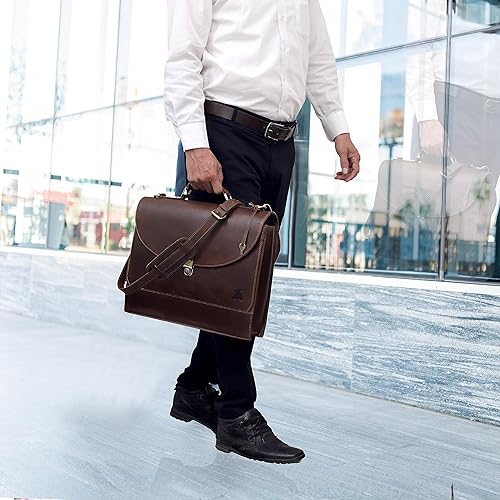Miniatura 5 de Leather Farm Messenger Bag for Men & Women Premium Vintage Handmade Laptop Briefcase Satchel, Mens Leather Crossbody Bag