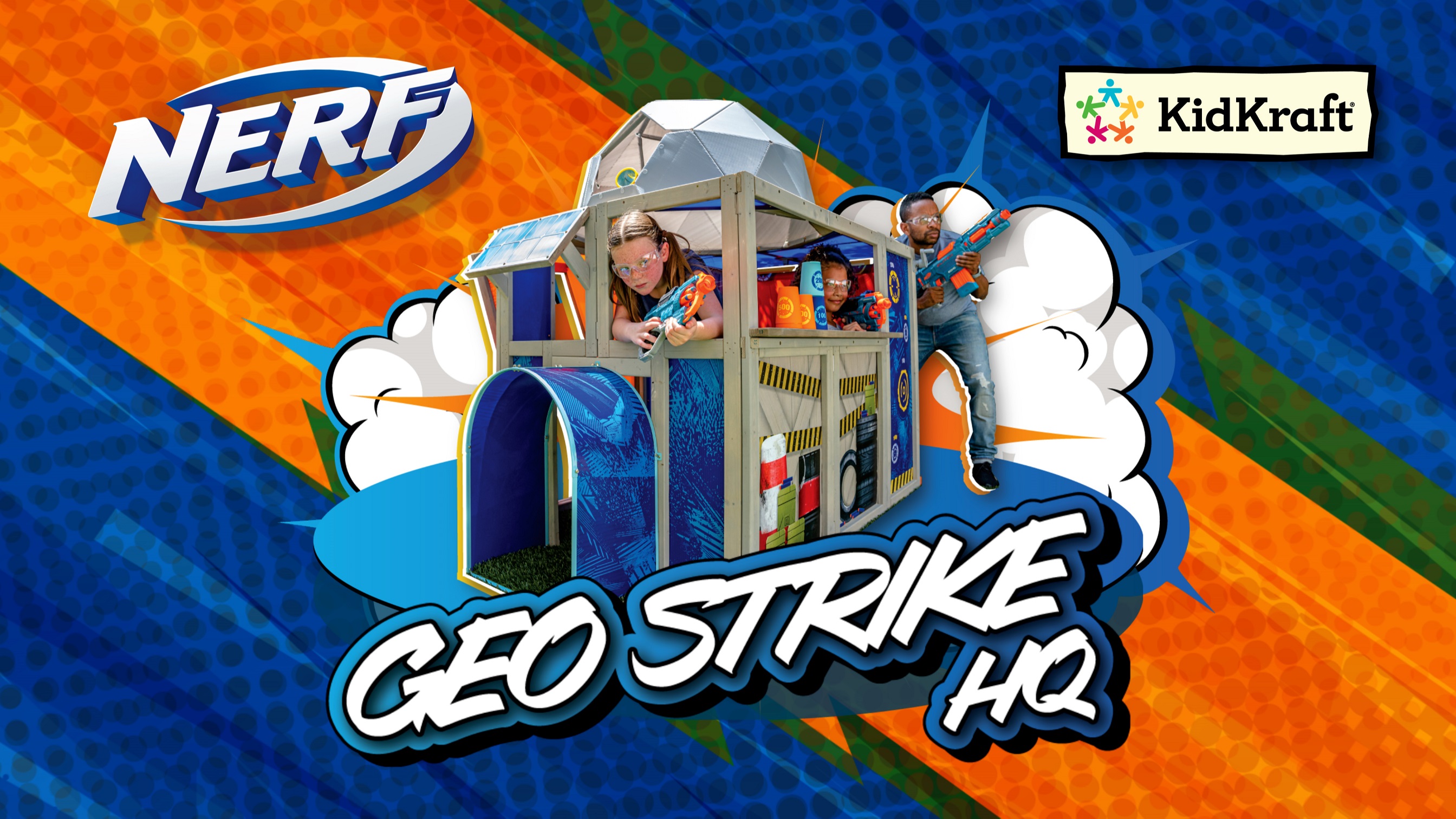 Amazon.com: Nerf Geo Strike Headquarters Wooden Outdoor Fort with