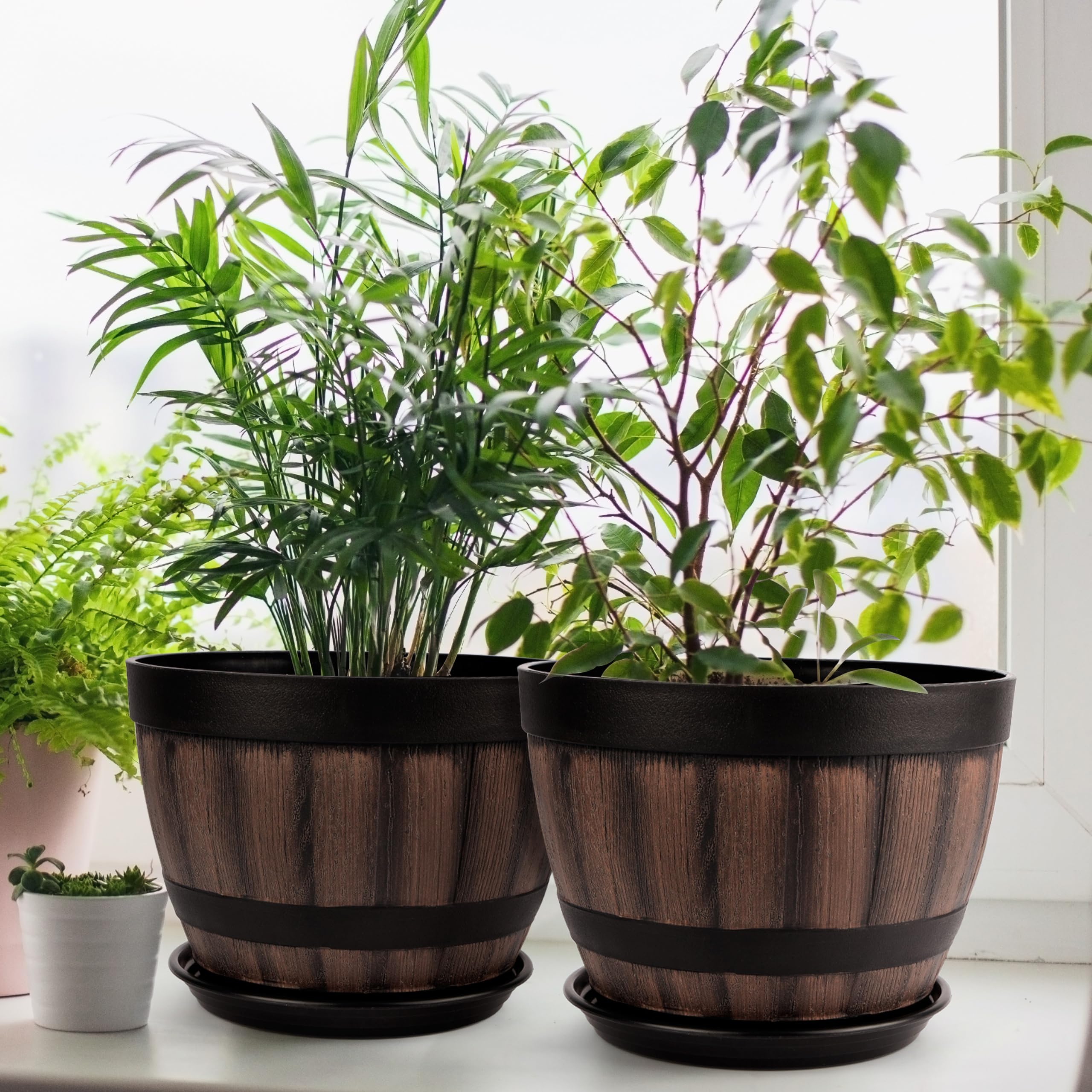 Lot De 16 Soucoupes Pour Pots De Fleurs En Plastique Noir - 4 Tailles (21 Cm à 11,5 Cm) - Intérieur & Extérieur - 6