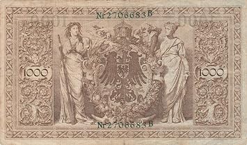 Huge 1910 German Empire Authentic 1000 Mark Banknote