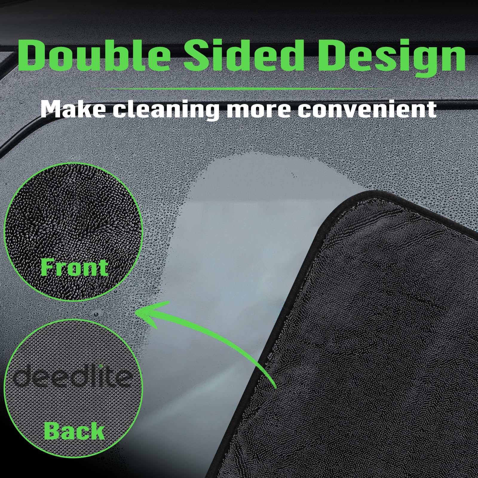 Shiny Bath Wipes Shower Cleaning Cloths Premium Car Drying Towel Ultra Absorbent Twisted-Loop Design Microfiber Towel for Car — view 4