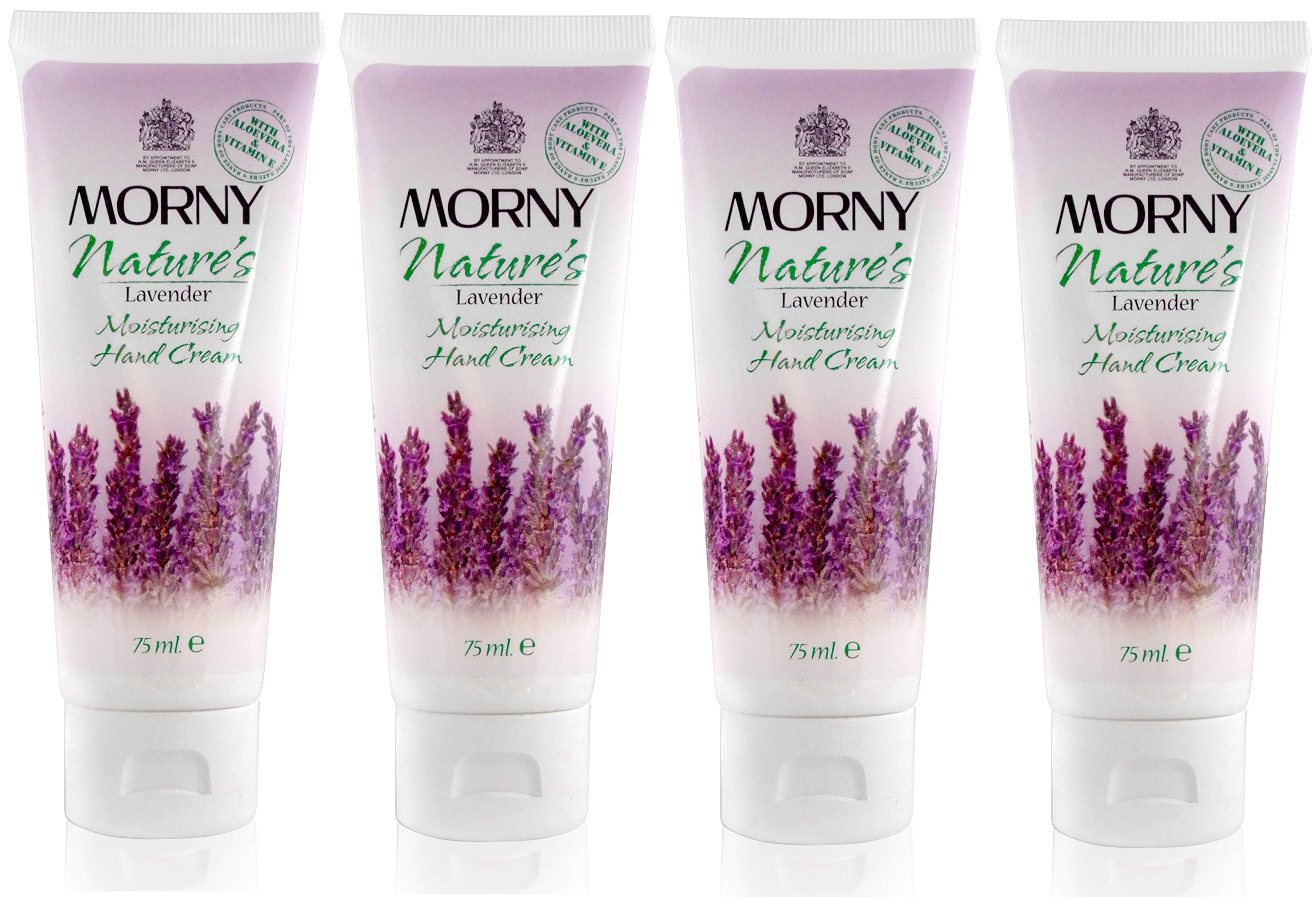 x4 Morny Nature's Lavender Moisturising Hand Cream with Aloe Vera and Vitamin E 75ml *BARGAIN*