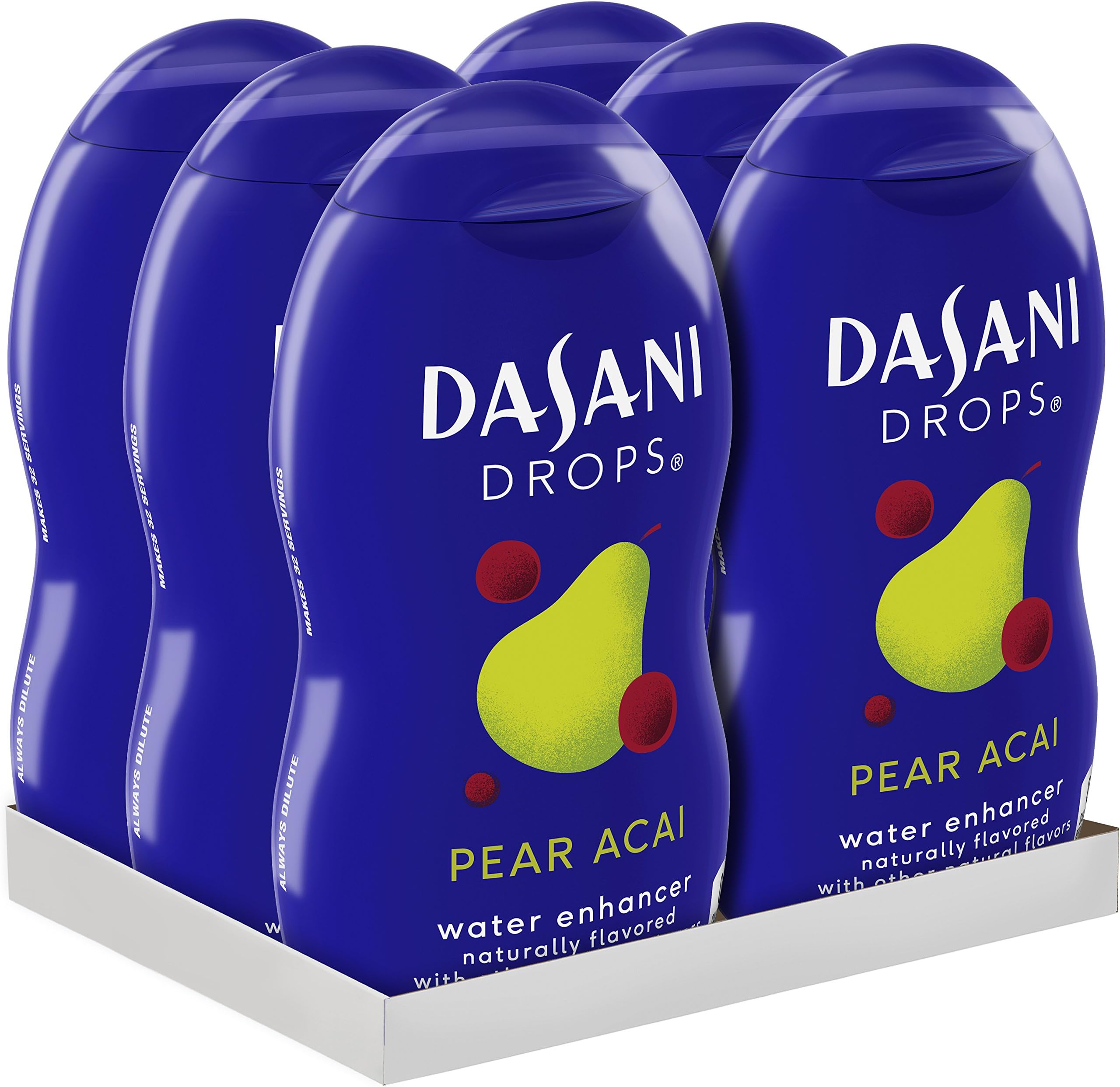 DASANI Drops Pear Acai Water Flavor Enhancer Drink Mix, 1.9 Fl. Oz, 6 Pack