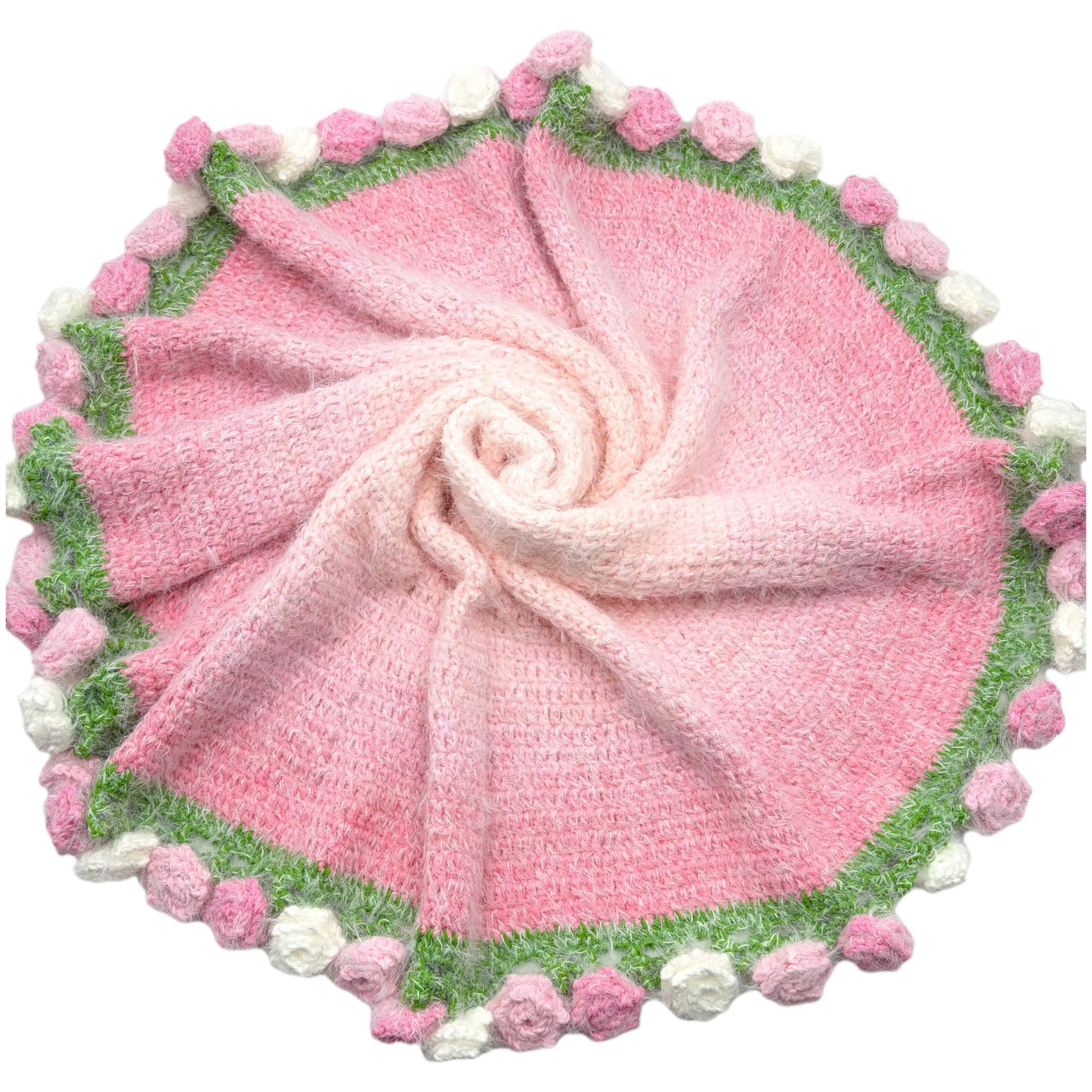 Amazon｜KANARI 花束ブランケット 100%手編み 完成品 サイズ 100cm