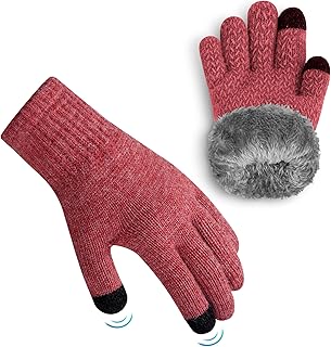 ineepor Guantes Termicos Niño de Alpaca con Forro Polar Guantes Invierno Niños y Niñas Doble Capa Cortaviento y Calientes Forro Polar Punta Táctil para 3 a 12 Años