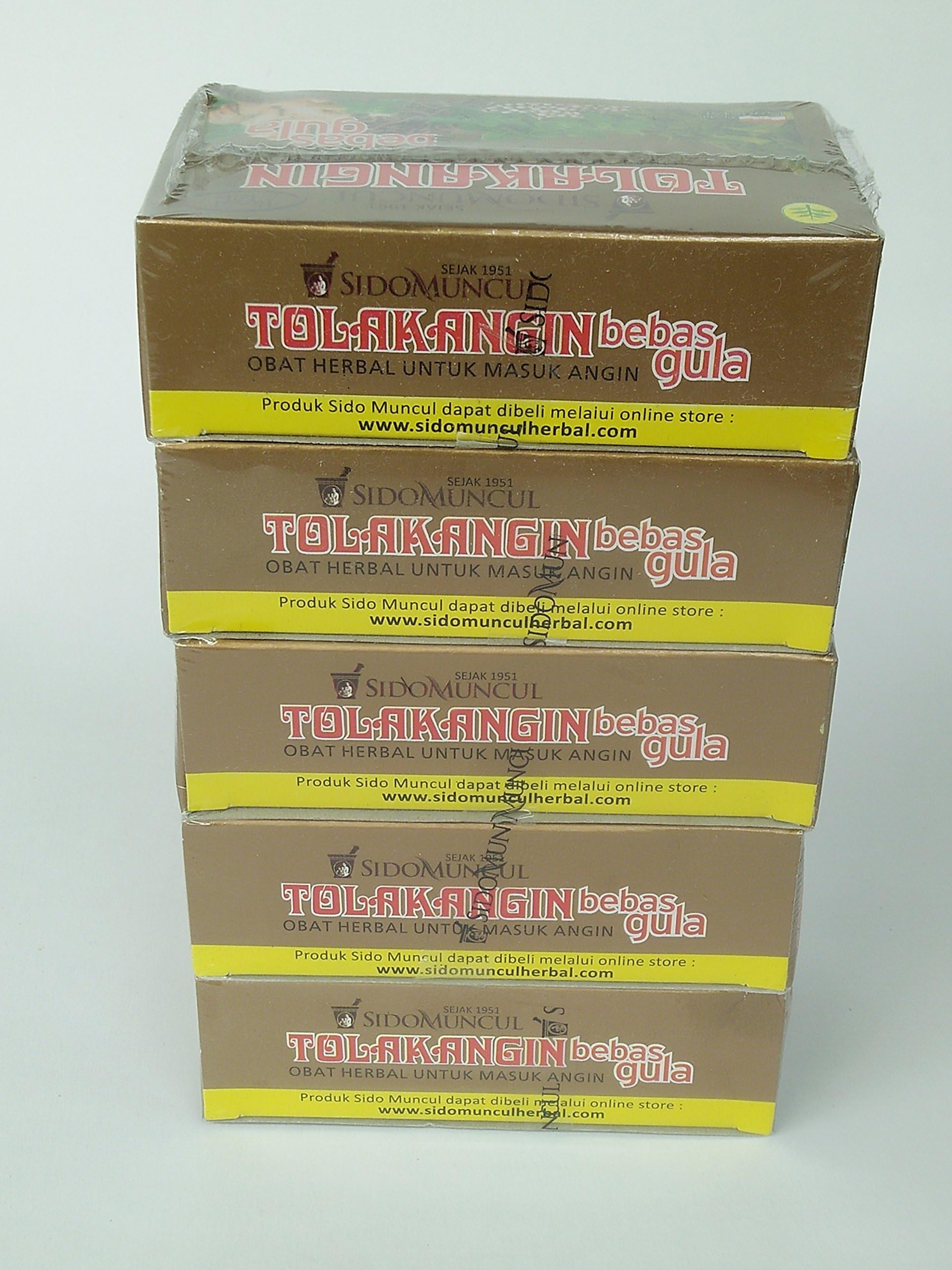 Sugar Free Sido Muncul Tolak Angin Herbal Bebas Gula with Royal Jelly 5-ct, 75 Ml/2.5 fl oz (Pack of 5)